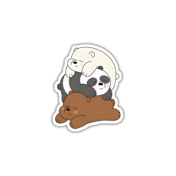 3 Pandas Sleeping high-quality premium sticker with zero residue by Drache