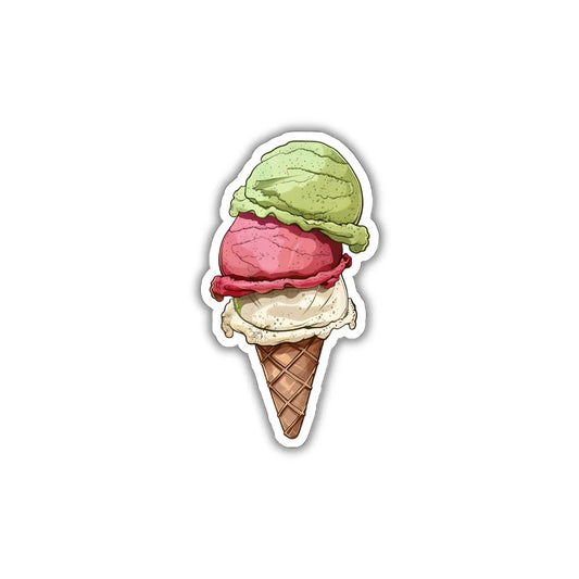 3 Scoop Ice Cream design sticker with stylish high-quality printing, durable finish and zero-residue removal by Drache