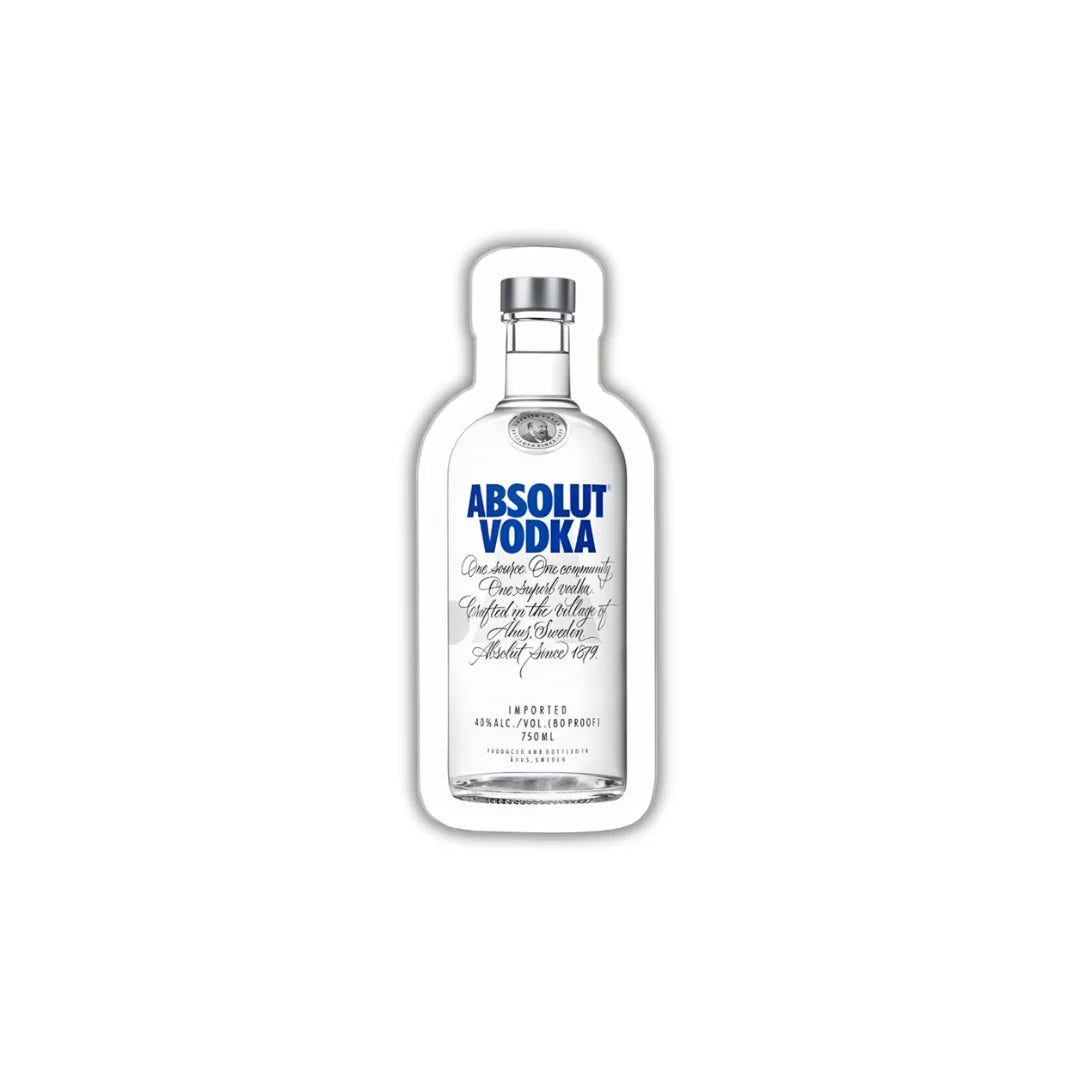 Absolute Vodka high-quality premium sticker with zero residue by Drache