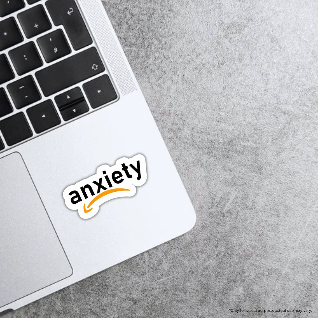 Anxiety design sticker with crisp high-quality printing, durable finish and zero-residue removal by Drache