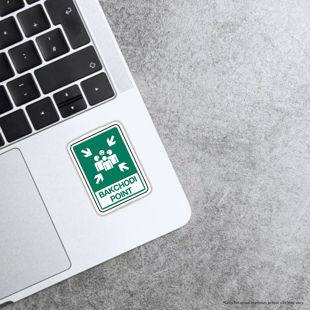 Backchodi Point design sticker with stylish high-quality printing, durable finish and zero-residue removal by Drache