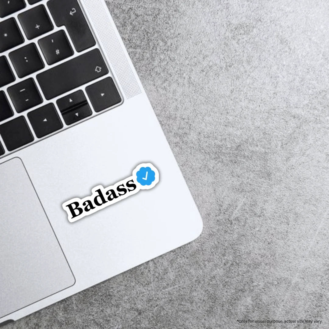 Badass design sticker with stylish high-quality printing, durable finish and zero-residue removal by Drache