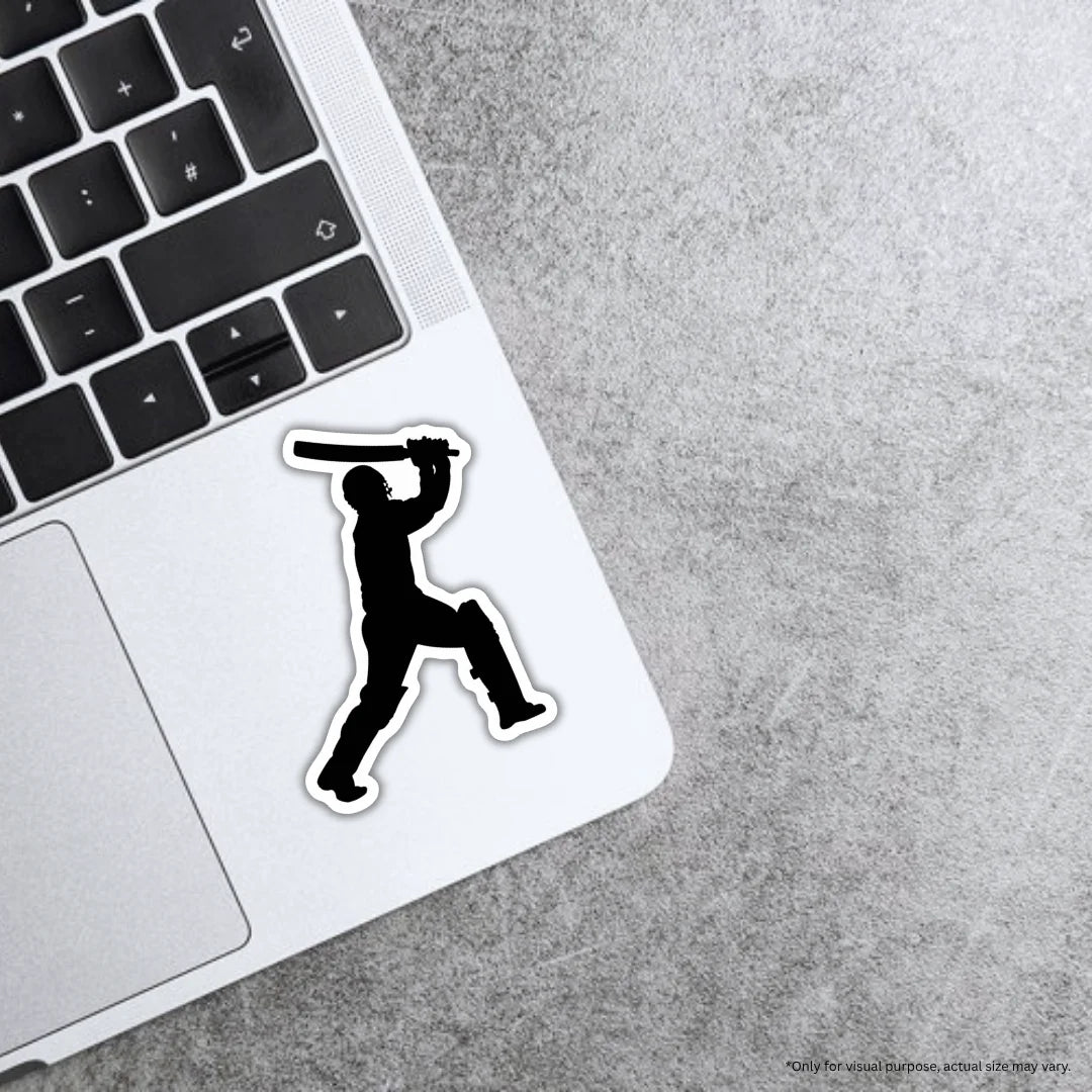 Batsman themed sticker featuring premium printing, waterproof quality and scratch-resistant finish by Drache