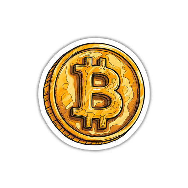 Bitcoin design sticker with stylish high-quality printing, durable finish and zero-residue removal by Drache