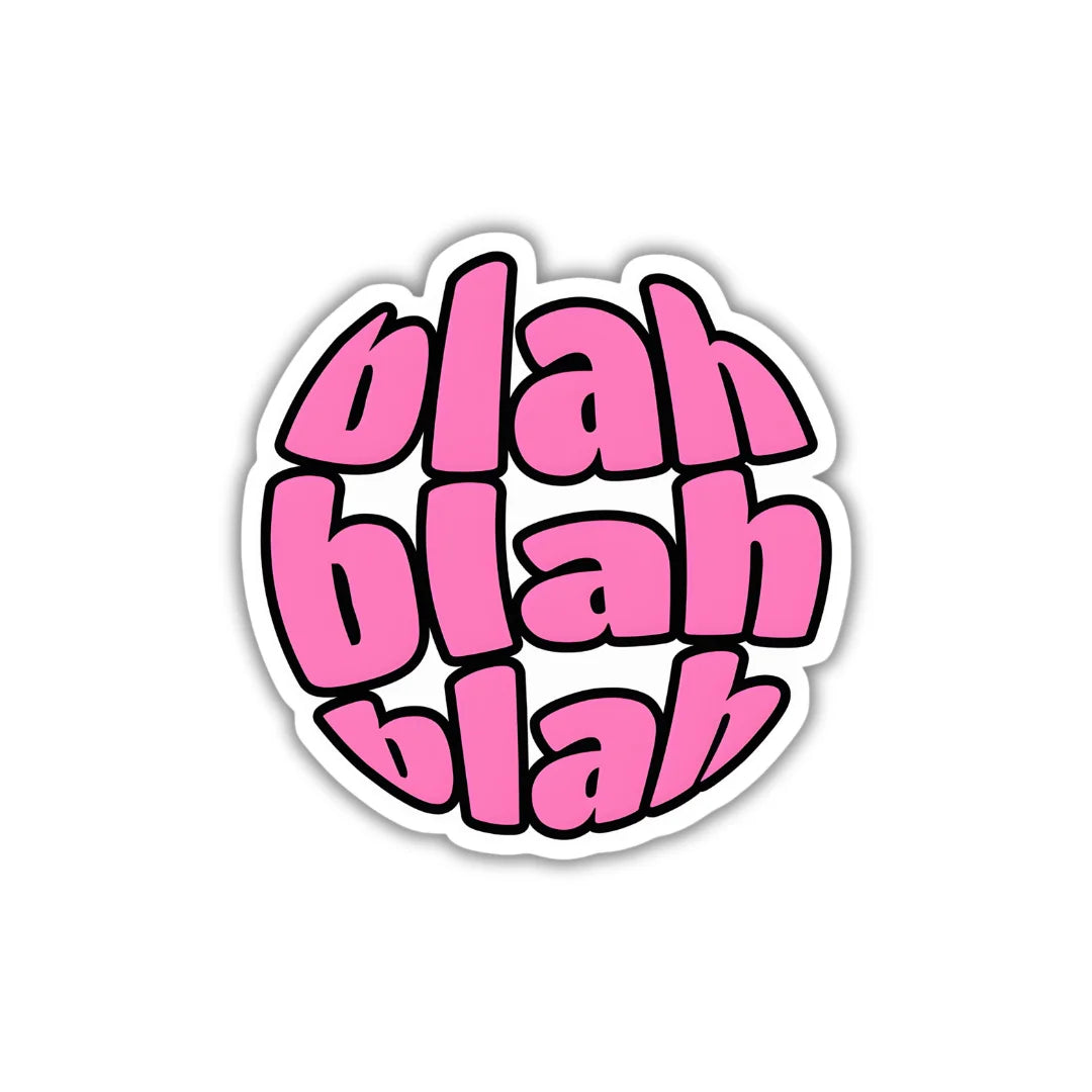 Blah Blah Blah design sticker with stylish high-quality printing, durable finish and zero-residue removal by Drache
