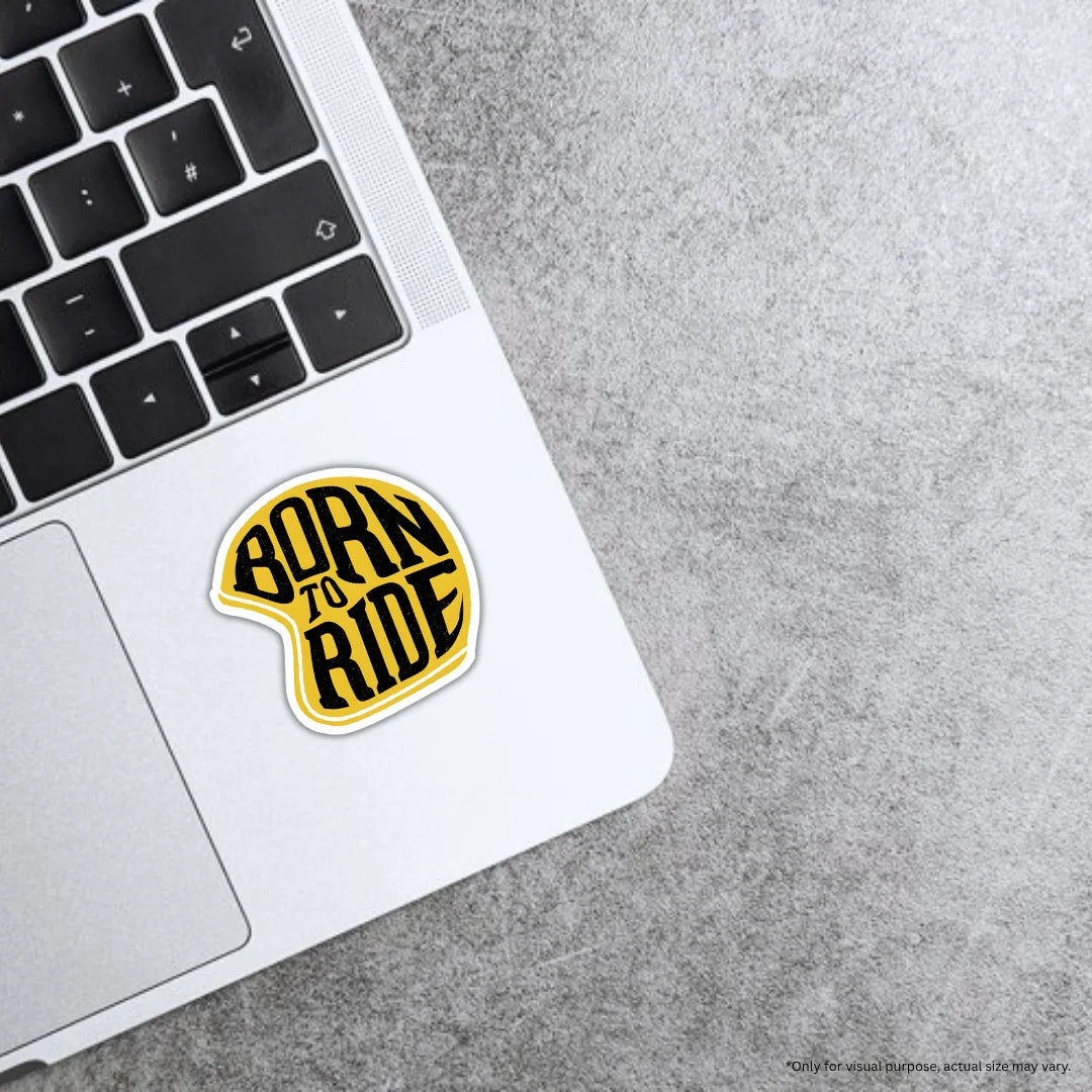 Born to Ride sticker featuring a bold motorcycle and riding-themed design, premium printing, waterproof quality and scratch-resistant finish