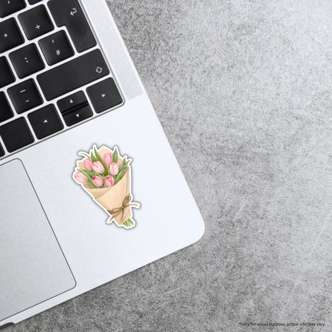 Bouquet sticker featuring a delicate floral aesthetic design, premium printing, waterproof quality and scratch-resistant finish