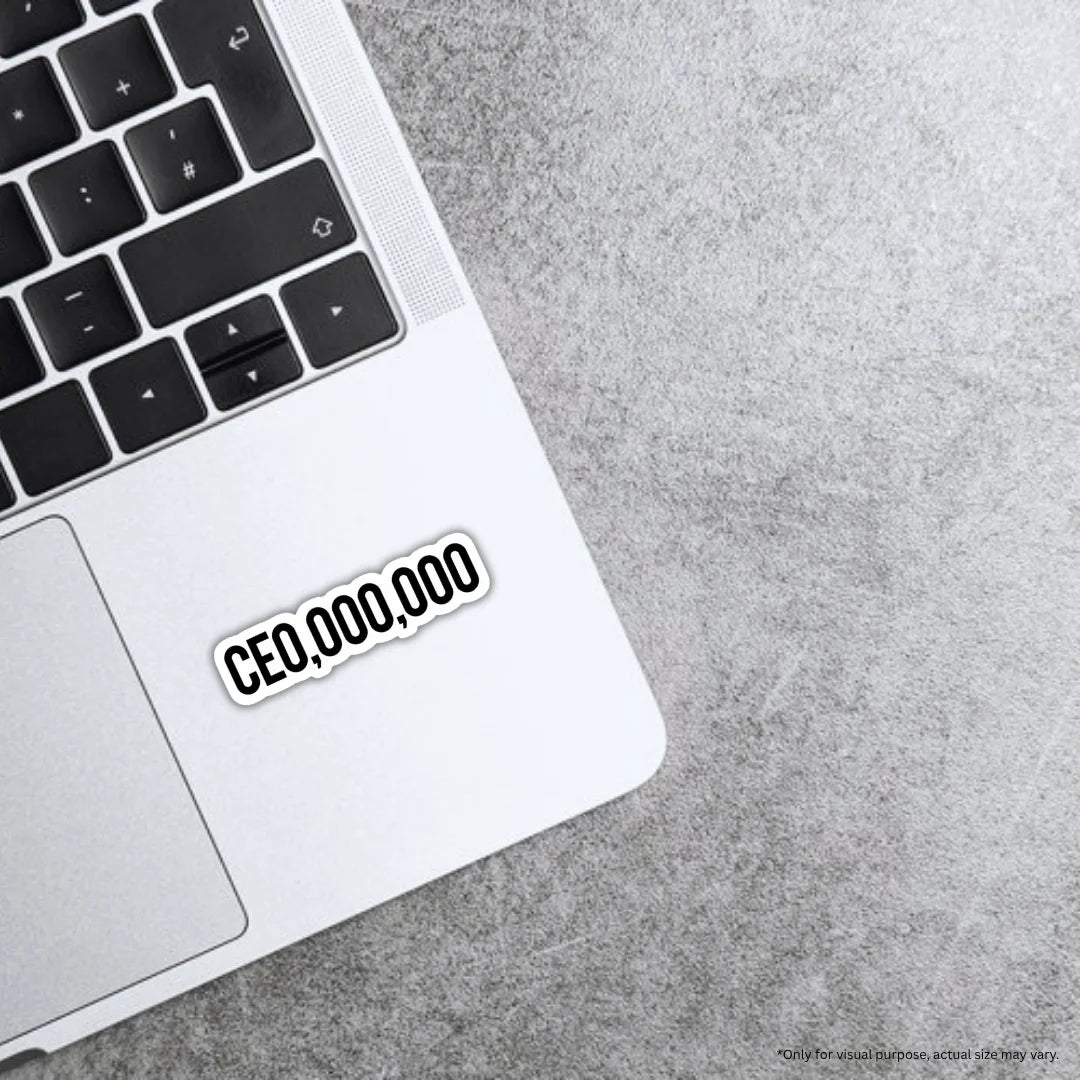 CEOOOOOOO sticker featuring a bold entrepreneur and business-themed design, premium printing, waterproof quality and scratch-resistant finish