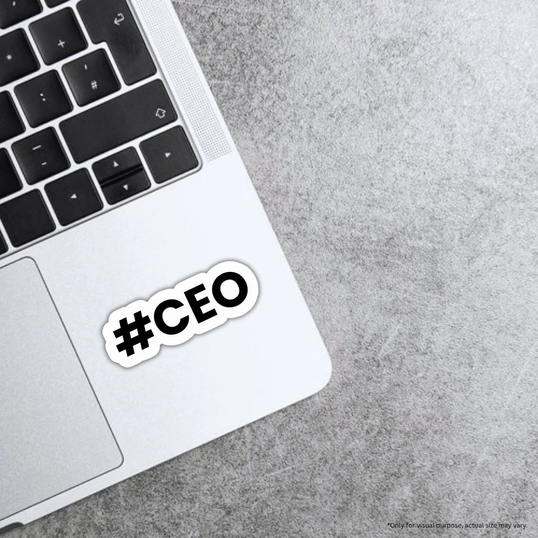 CEO sticker featuring a bold entrepreneur and leadership-themed design, premium printing, waterproof quality and scratch-resistant finish
