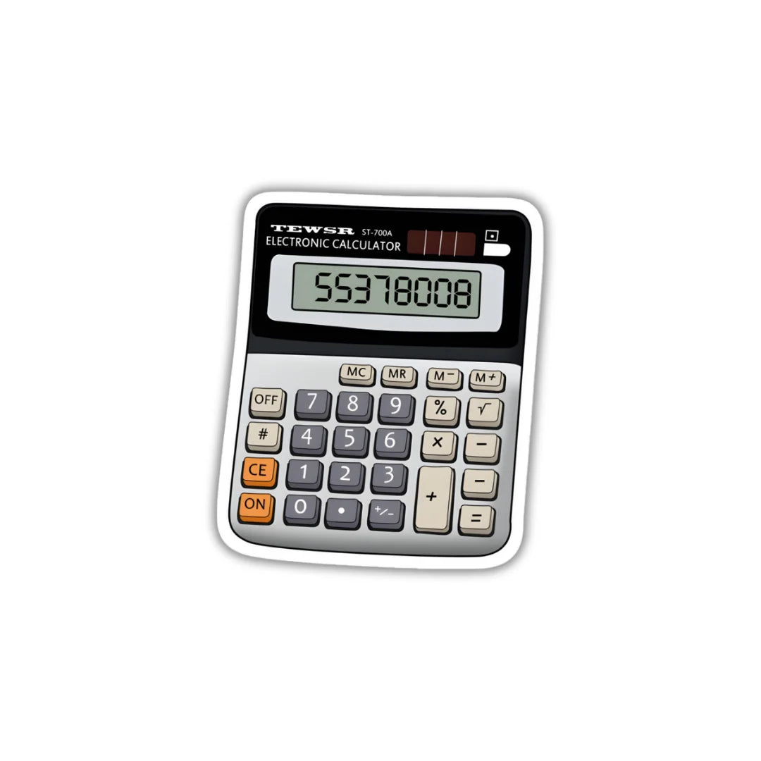 Calculator design sticker with stylish high-quality printing, durable finish and zero-residue removal by Drache
