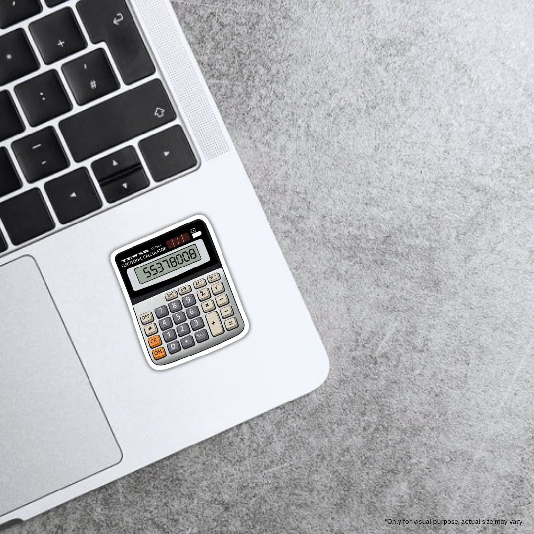 Calculator sticker featuring a clean mathematics and education-themed design, premium printing, waterproof quality and scratch-resistant finish