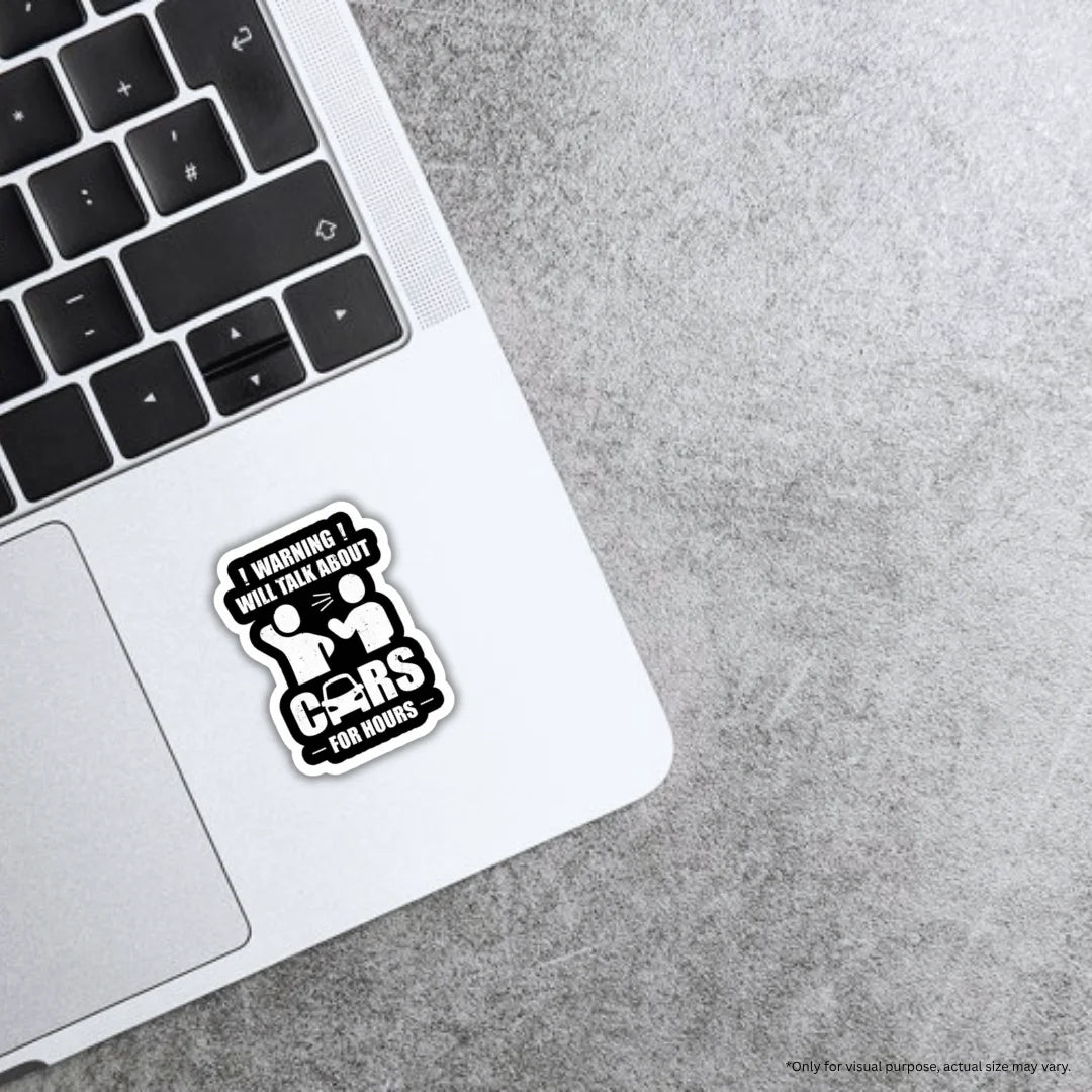 Car Lover Talker design sticker with detailed high-quality printing, durable finish and zero-residue removal by Drache
