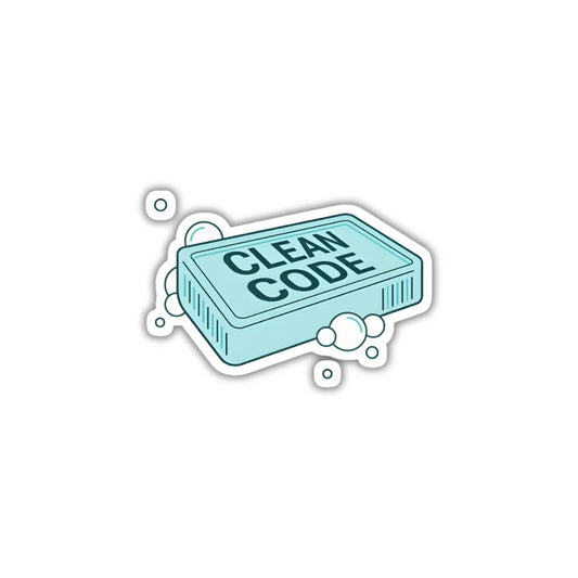 Clean Code Soap design sticker with crisp high-quality printing, durable finish and zero-residue removal by Drache