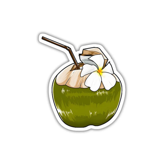 Coconut design sticker with stylish high-quality printing, durable finish and zero-residue removal by Drache