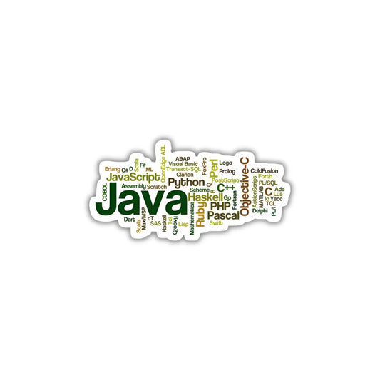 Computer Science Languages themed sticker with high-quality printing, durable finish and zero-residue removal by Drache