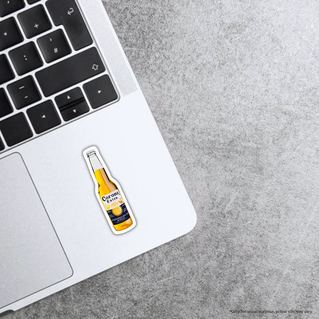 Corona Beer sticker featuring a bold beverage-themed design, premium printing, waterproof quality and scratch-resistant finish