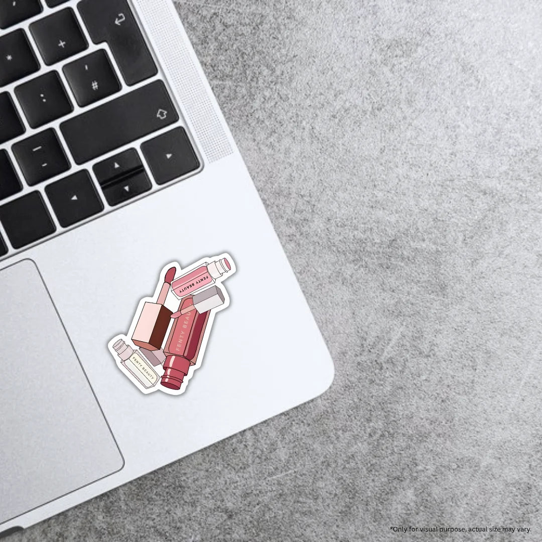 Cosmetics sticker featuring a stylish beauty and makeup-inspired design, premium printing, waterproof quality and scratch-resistant finish