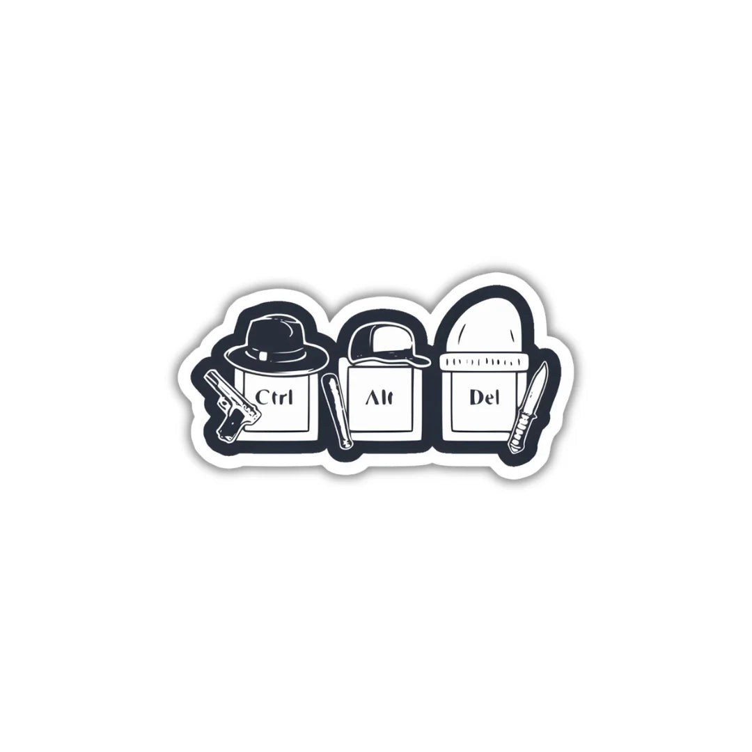 Ctrl Alt Delete computer sticker with crisp high-quality printing, durable finish and zero-residue removal by Drache