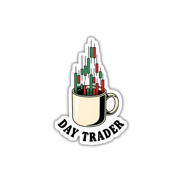 Day Trader in Mug design sticker with stylish high-quality printing, durable finish and zero-residue removal by Drache