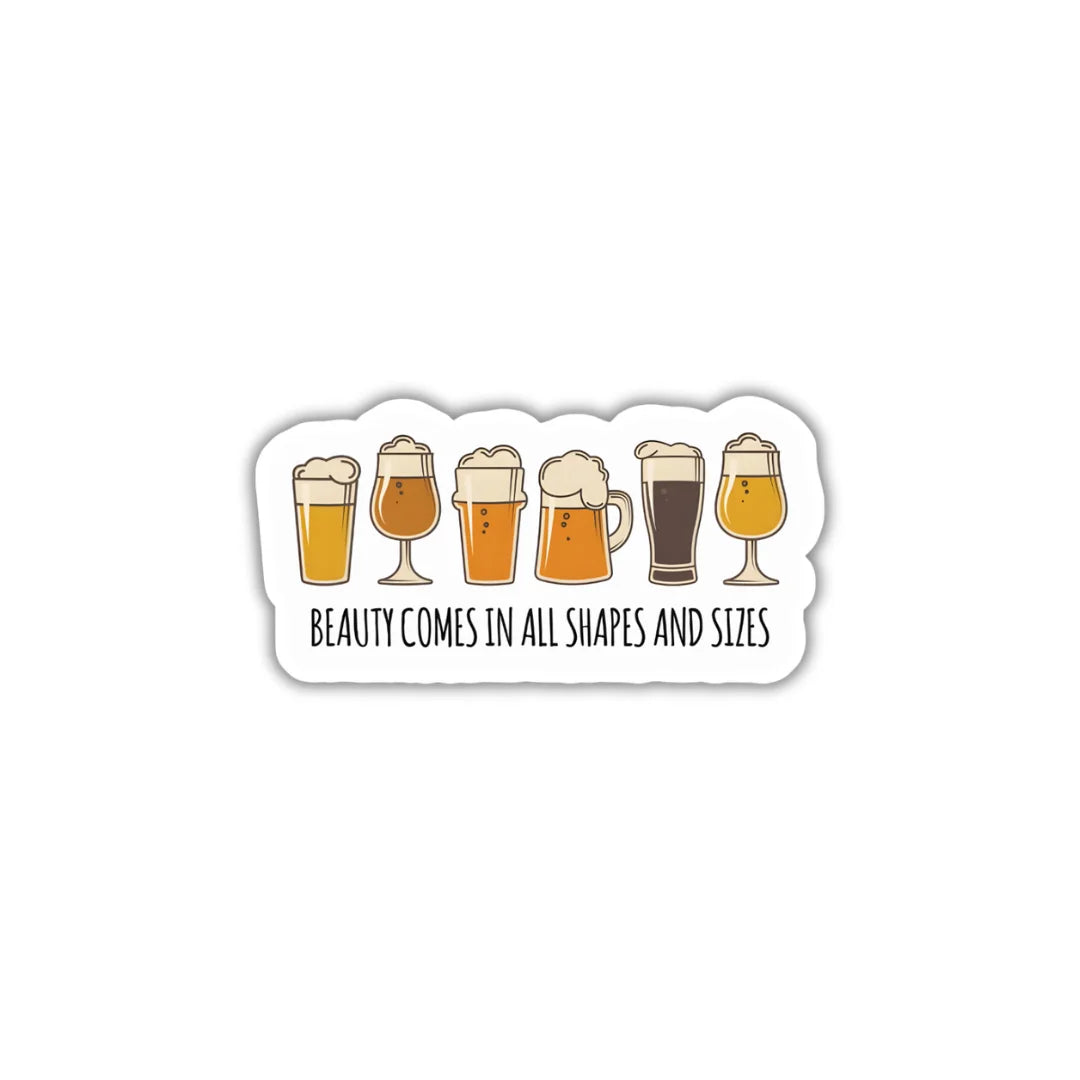 Different Beers sticker featuring a fun collection of beer and beverage-themed designs, premium printing, waterproof quality and scratch-resistant finish
