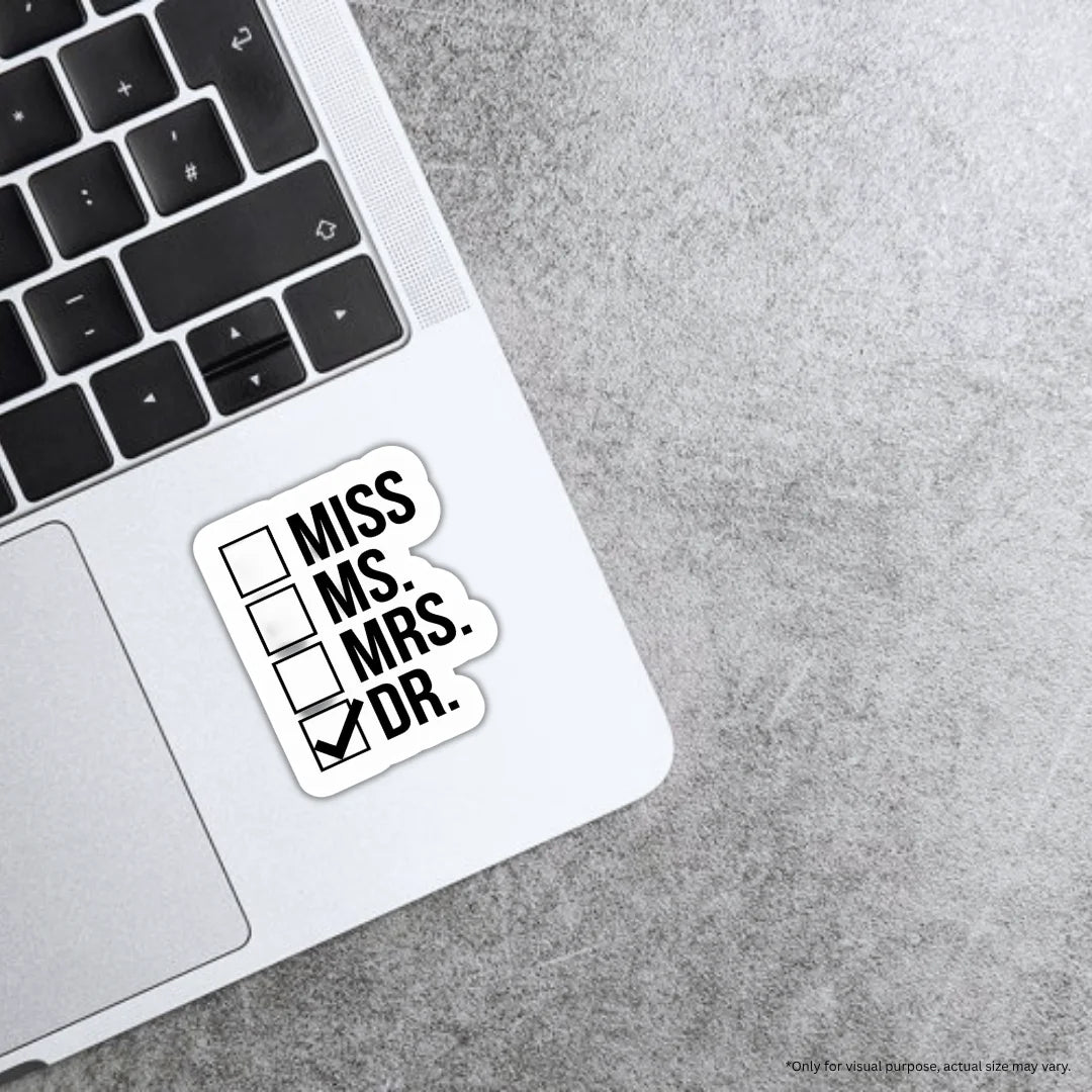 Doctor sticker featuring a professional medical-inspired design, premium printing, waterproof quality and scratch-resistant finish