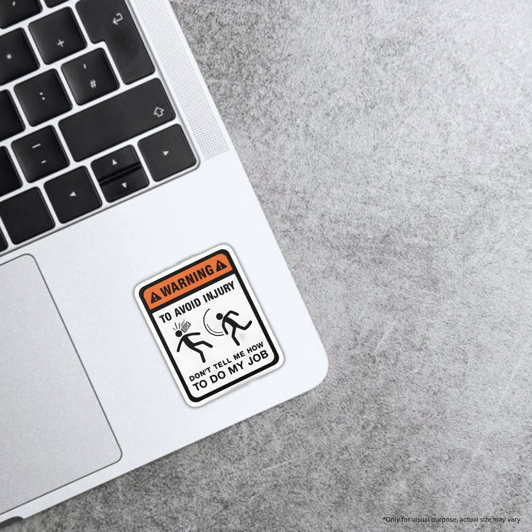 Don’t Tell My Job sticker featuring a funny work and privacy-themed design, premium printing, waterproof quality and scratch-resistant finish