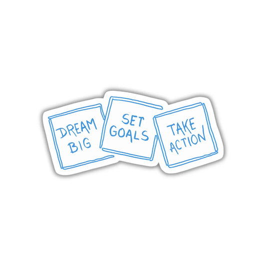 Dreams & Actions quote design sticker with stylish high-quality printing, durable finish and zero-residue removal by Drache