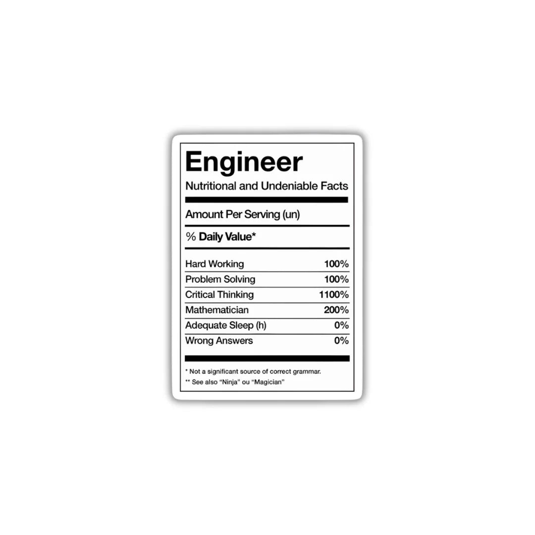 Engineer Ingredients design sticker with stylish high-quality printing, durable finish and zero-residue removal by Drache