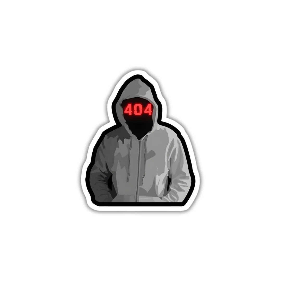 Error 404 Man design with high-quality printing, durable finish and zero-residue removal by Drache