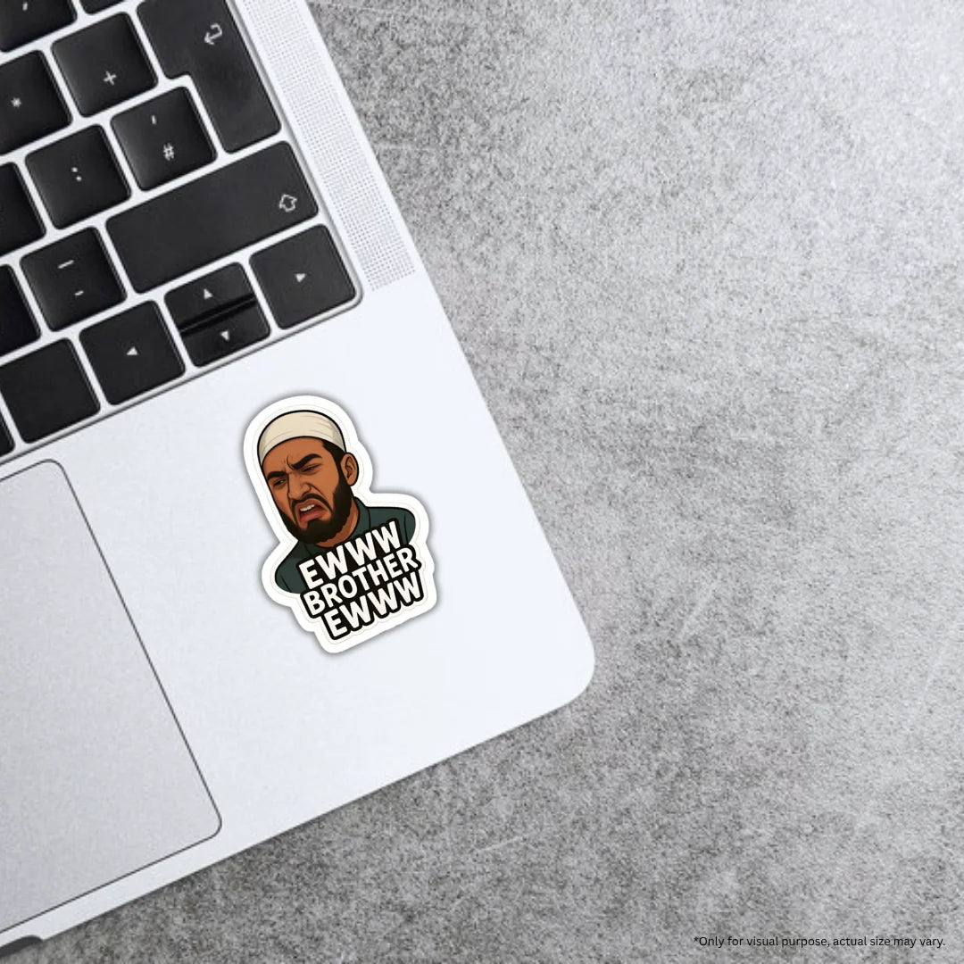 Eww Brother sticker featuring a bold and humorous sibling-themed design, premium printing, waterproof quality and scratch-resistant finish