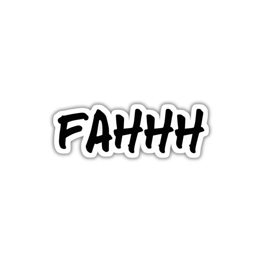 FAHH design sticker with stylish high-quality printing, durable finish and zero-residue removal by Drache