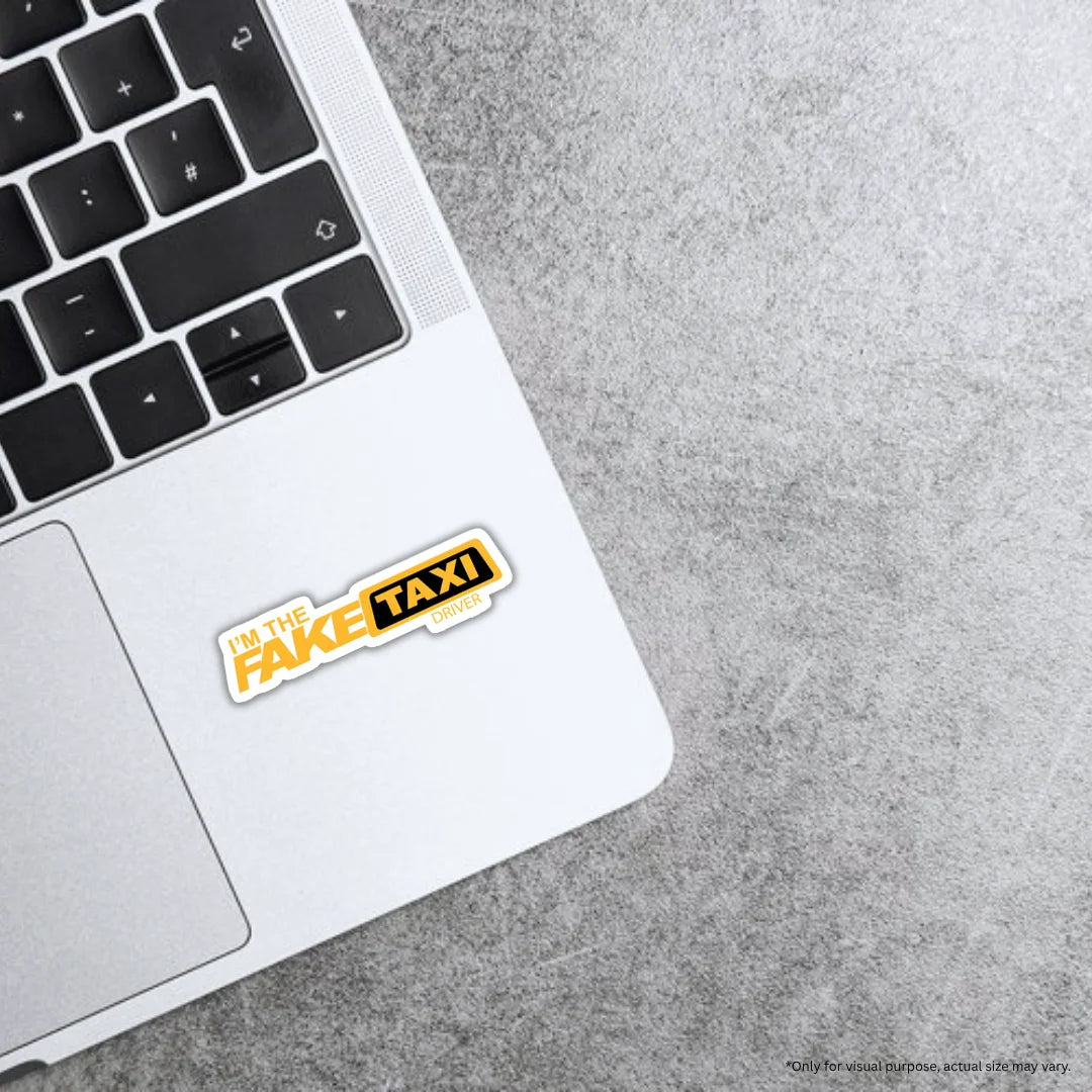 Fake Taxi design sticker with stylish high-quality printing, durable finish and zero-residue removal by Drache