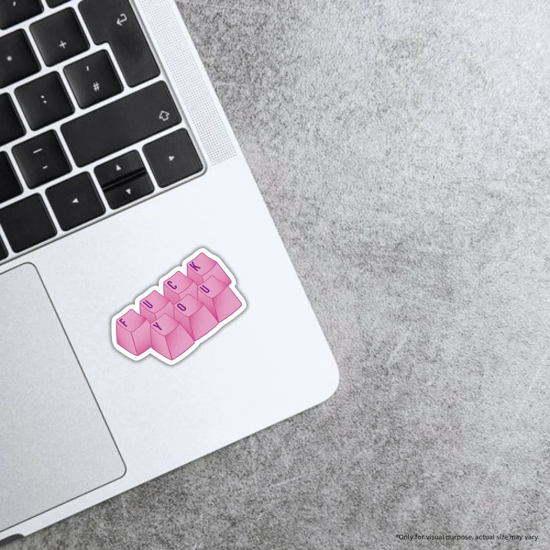 Fk You Buttons sticker featuring a bold and edgy attitude-themed design, premium printing, waterproof quality and scratch-resistant finish