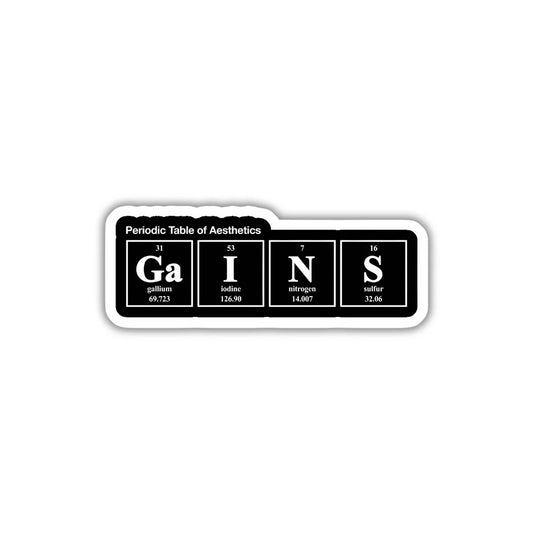 Gains in Chemical Formula design sticker with stylish high-quality printing, durable finish and zero-residue removal by Drache