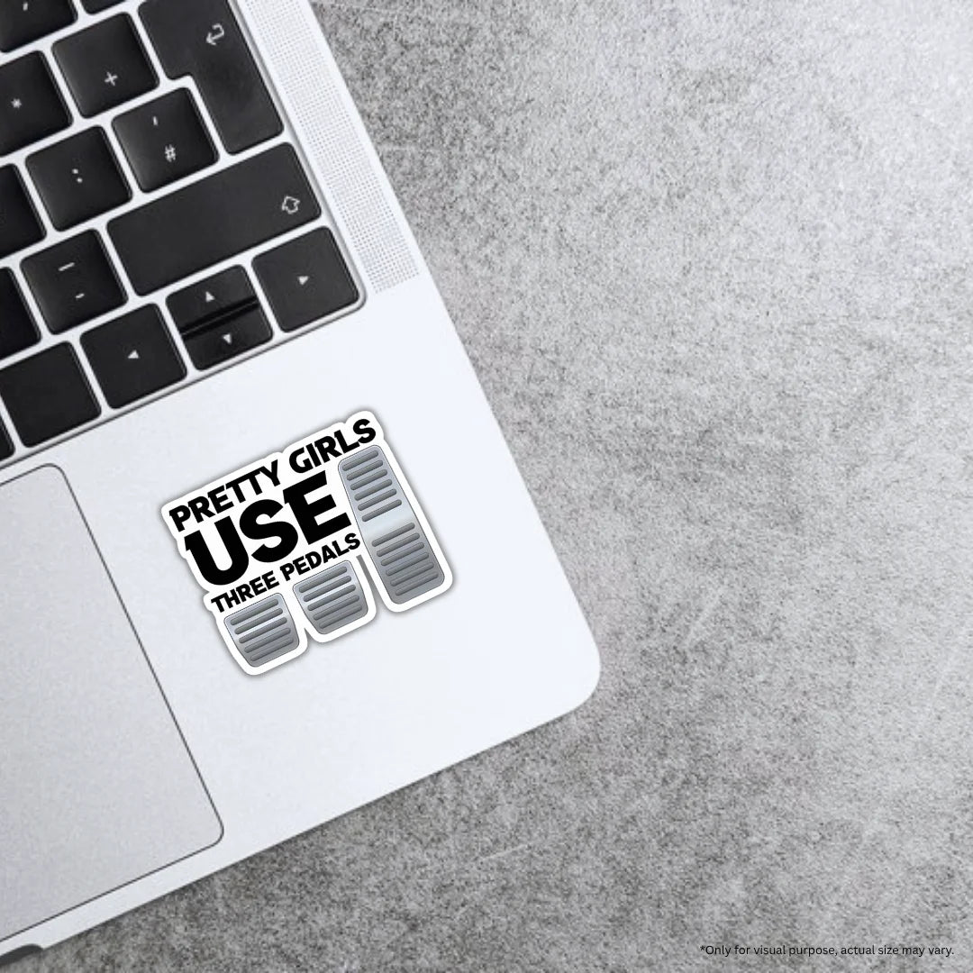 Girls Use Pedals design sticker with stylish high-quality printing, durable finish and zero-residue removal by Drache