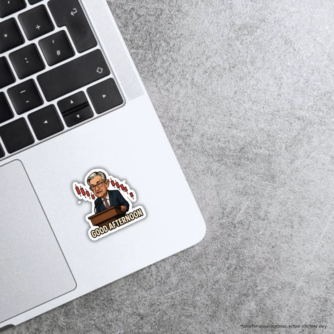 Good Afternoon sticker featuring a stylish greeting design, premium printing, waterproof quality and scratch-resistant finish