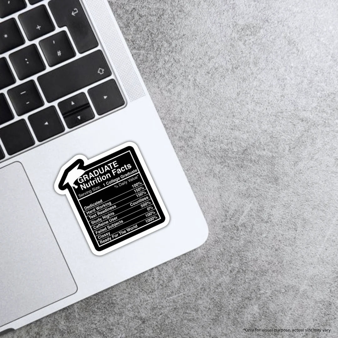 Graduation Facts design sticker with stylish high-quality printing, durable finish and zero-residue removal by Drache