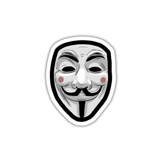 Hacker Face design sticker with durable finish, high-quality printing and zero-residue removal by Drache