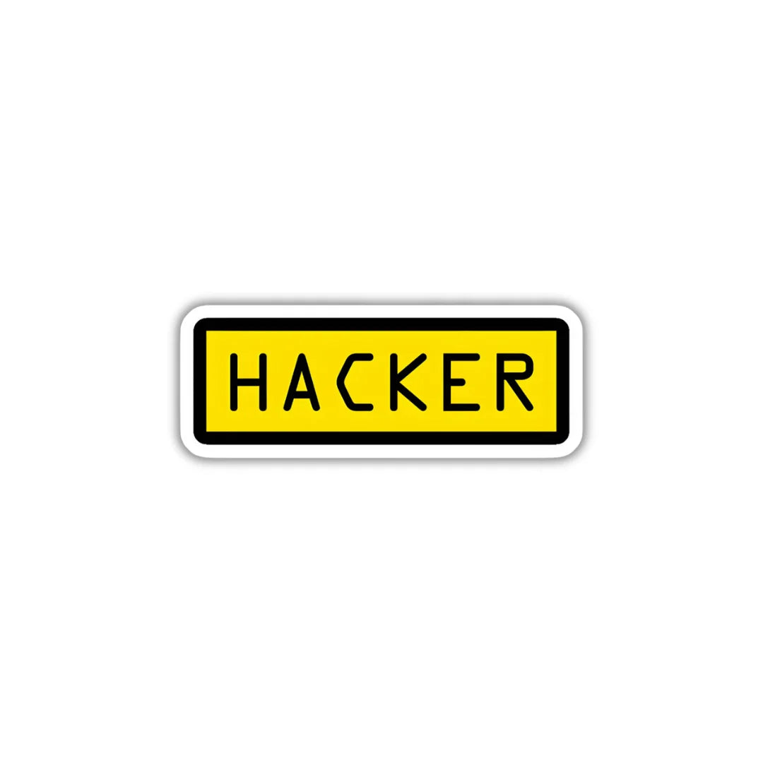 Hacker design sticker featuring crisp high-quality printing, durable finish and zero-residue removal by Drache