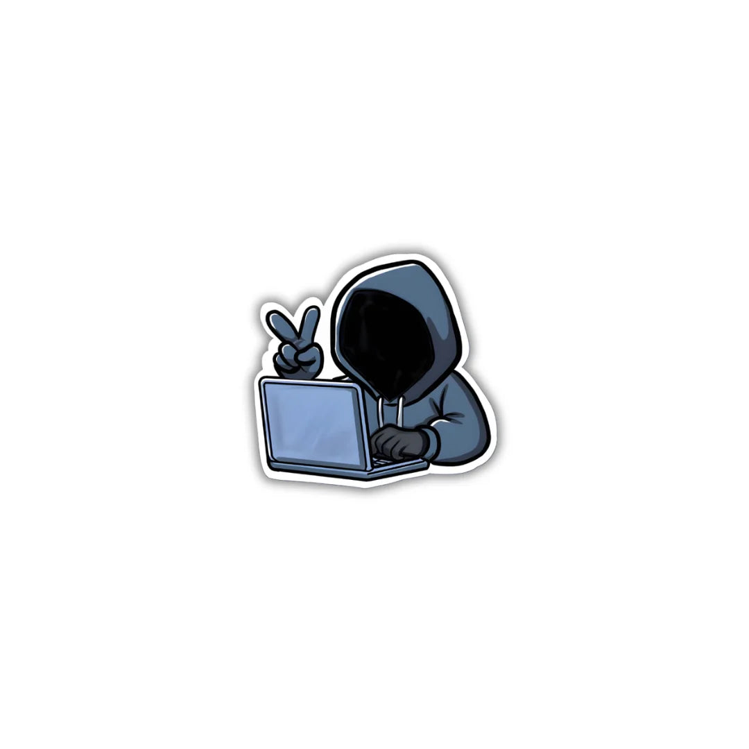 Hacker themed sticker with high-quality printing, durable finish and zero-residue removal by Drache