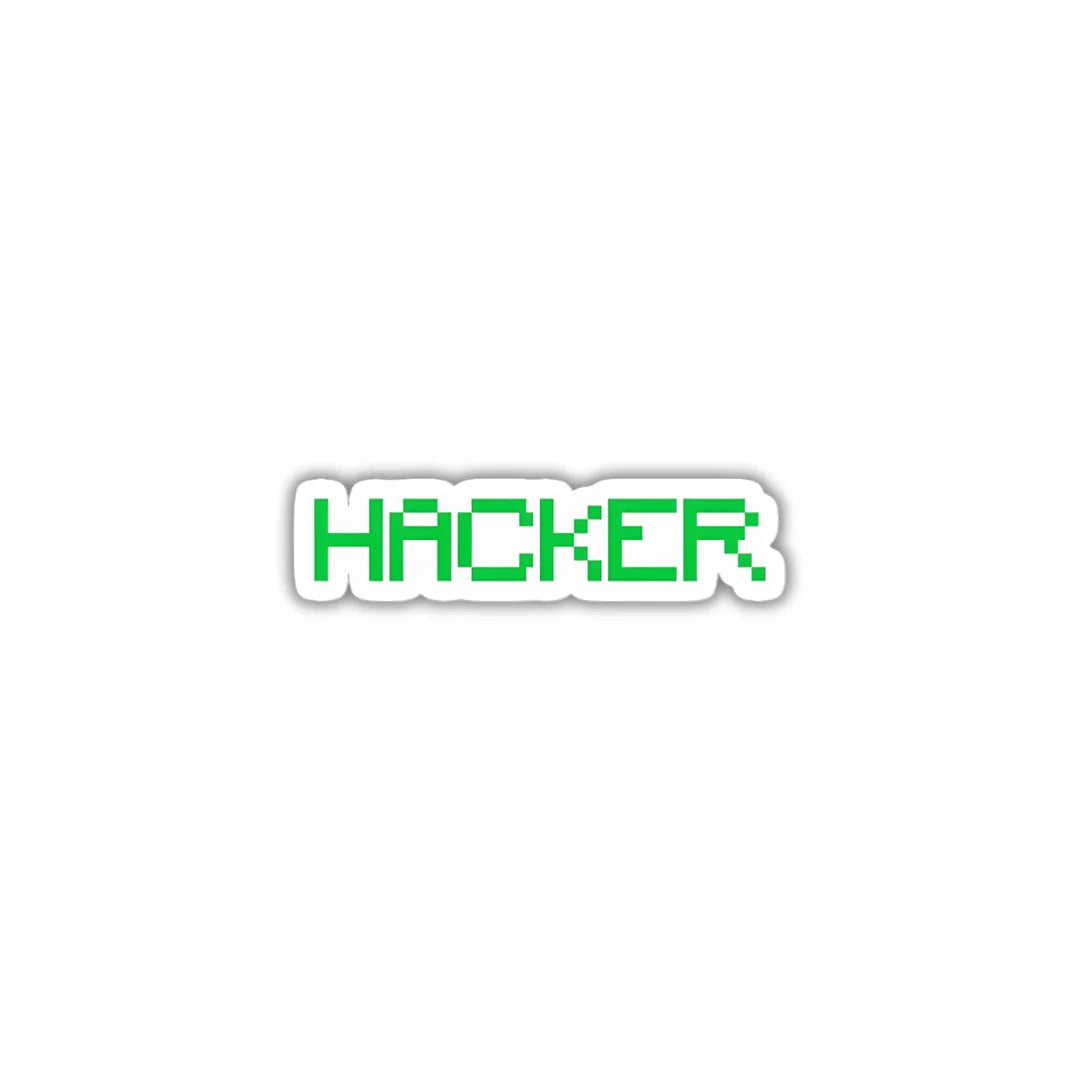 Green hacker-themed sticker with sharp high-quality printing, durable finish and zero-residue removal by Drache