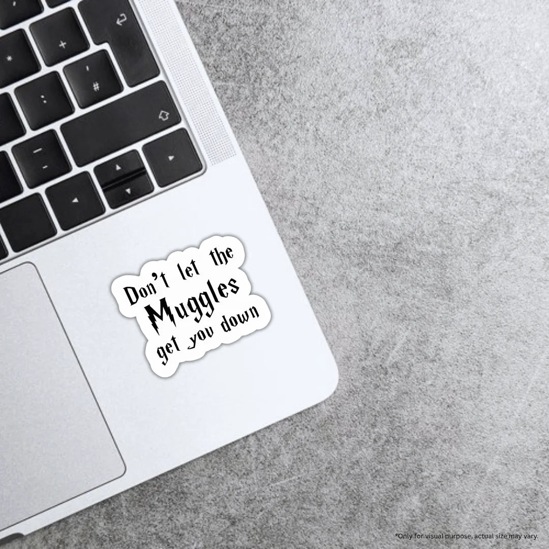 Harry Potter Muggles sticker featuring a magical wizarding world-inspired design, premium printing, waterproof quality and scratch-resistant finish