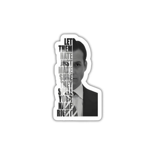 Harvey Specter high-quality premium sticker with zero residue by Drache