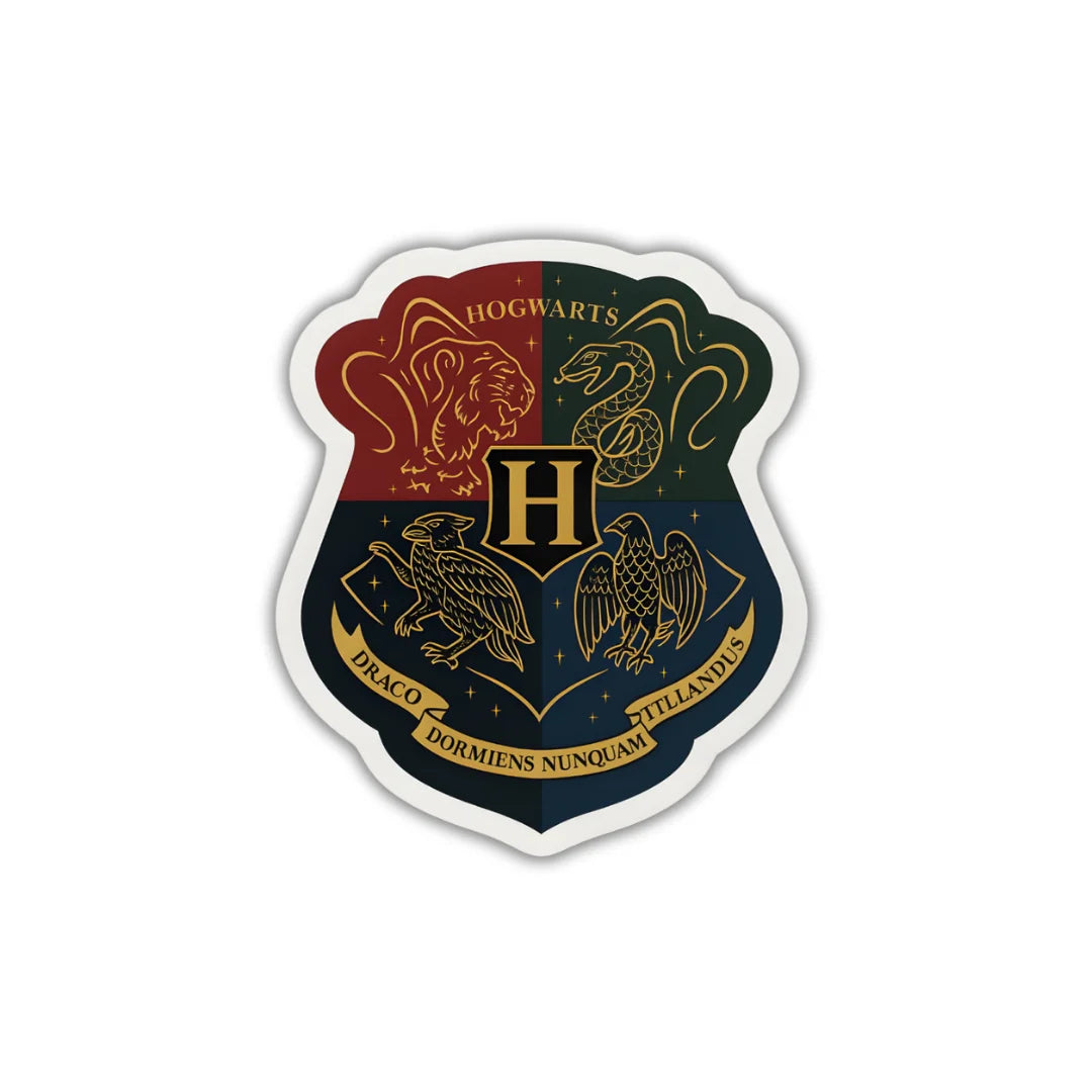 Hogwarts Badge high-quality premium sticker with zero residue by Drache