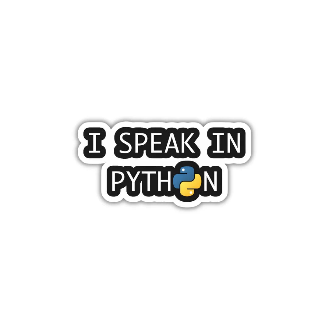 I Speak Python coding sticker with crisp high-quality printing, durable finish and zero-residue removal by Drache