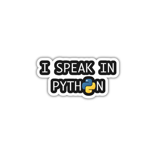 I Speak Python coding sticker with crisp high-quality printing, durable finish and zero-residue removal by Drache