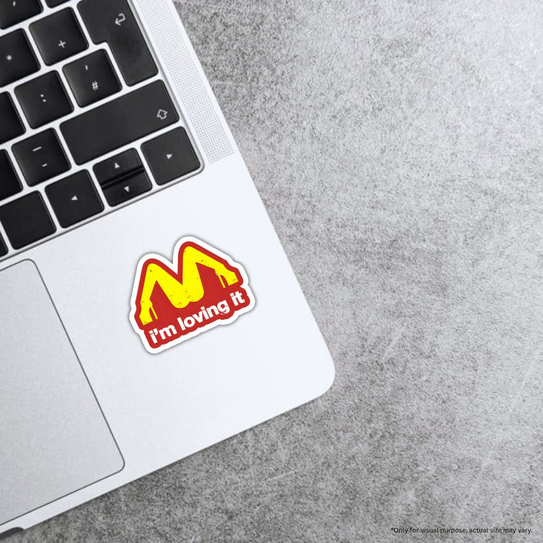 I'm Loving It design sticker with stylish high-quality printing, durable finish and zero-residue removal by Drache