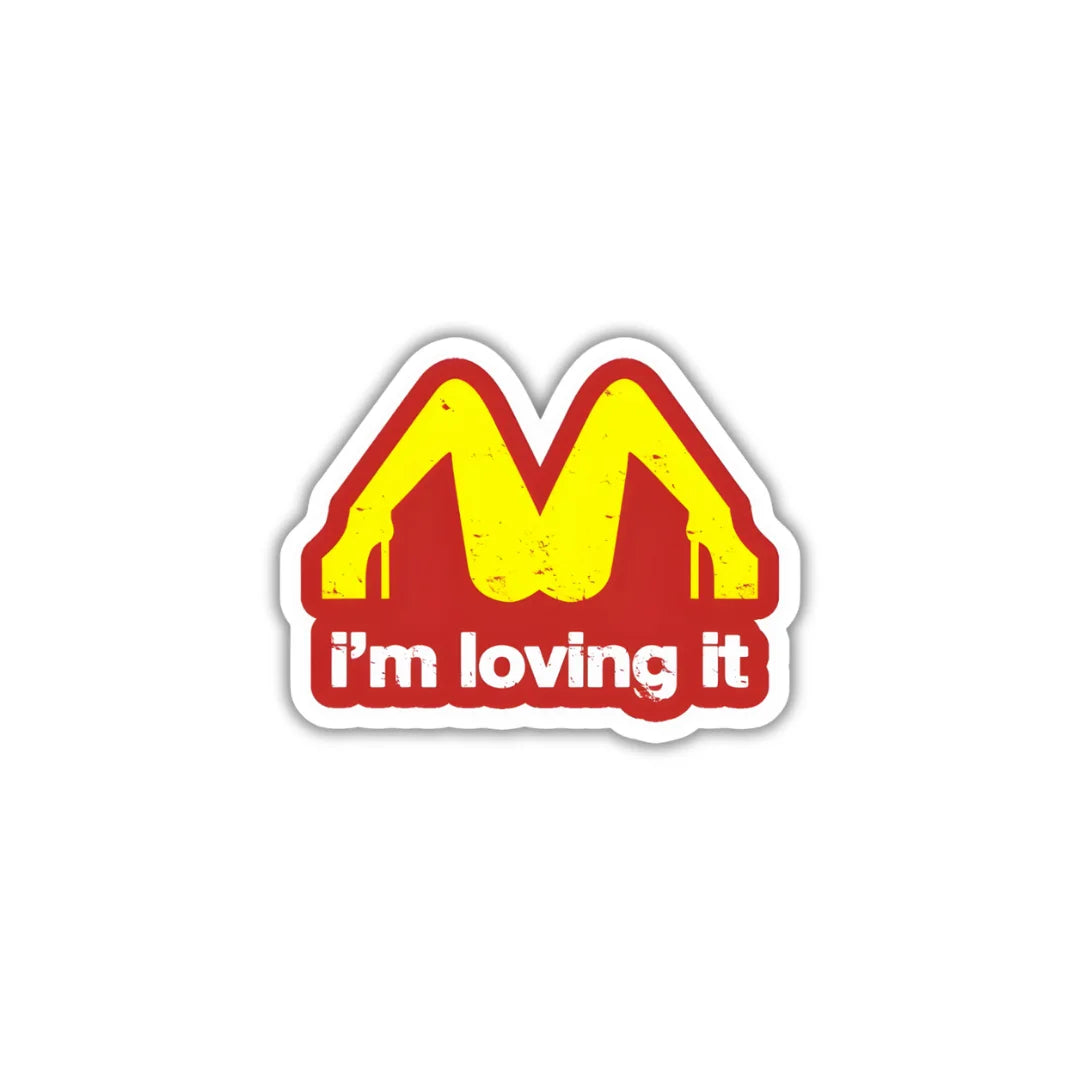 I'm Loving It sticker featuring a fun food and fast-food-inspired design, premium printing, waterproof quality and scratch-resistant finish