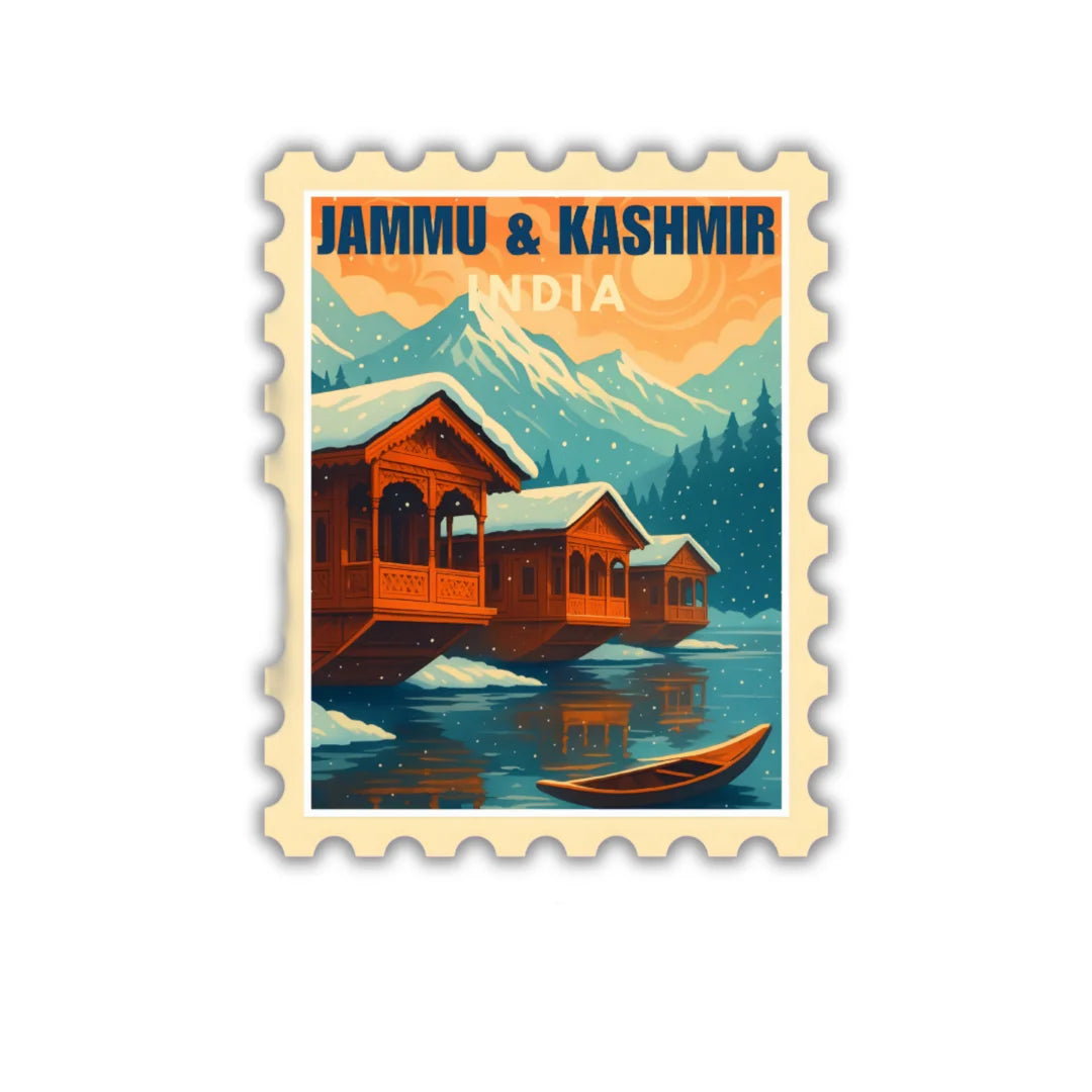 Jammu Kashmir themed sticker featuring vibrant high-quality printing, durable finish and zero residue by Drache