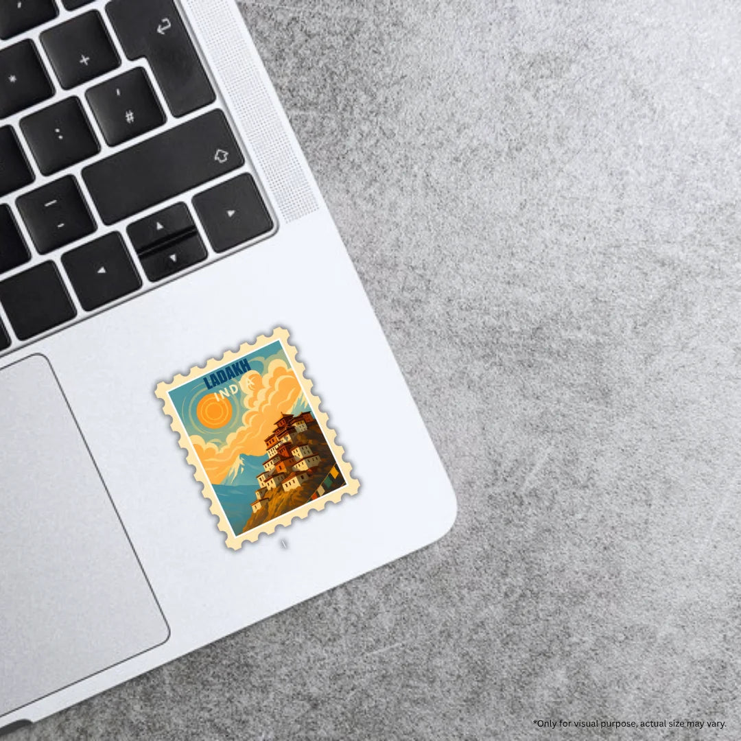 Ladakh travel-themed sticker with a durable finish, high-quality print and zero-residue removal by Drache